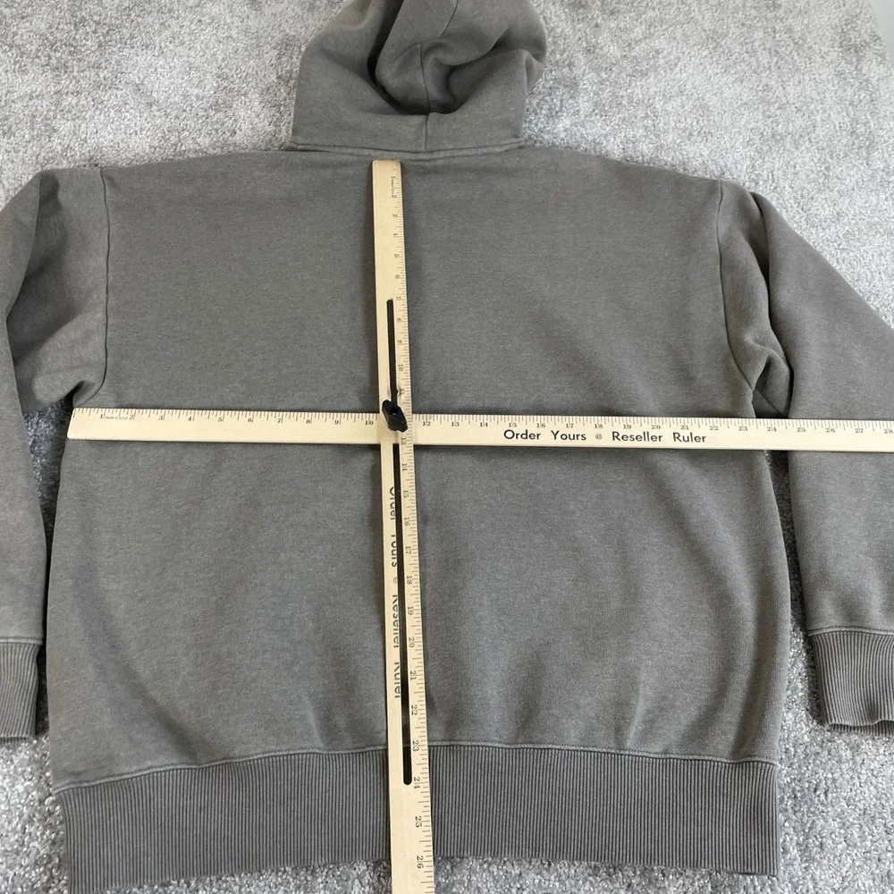 North Face Hoodie Mens Medium Sweatshirt Glitch Logo Fleece Pullover‎ Gray